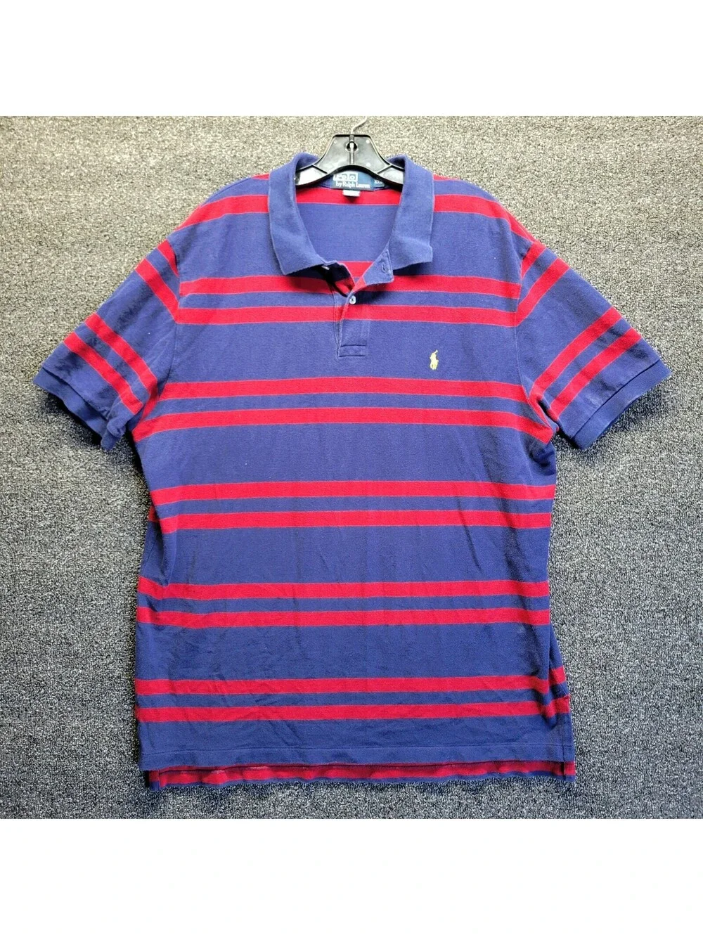 Vtg Polo Ralph Lauren Polo Navy and Red Striped Size XXL (Made in Mariana Isl)